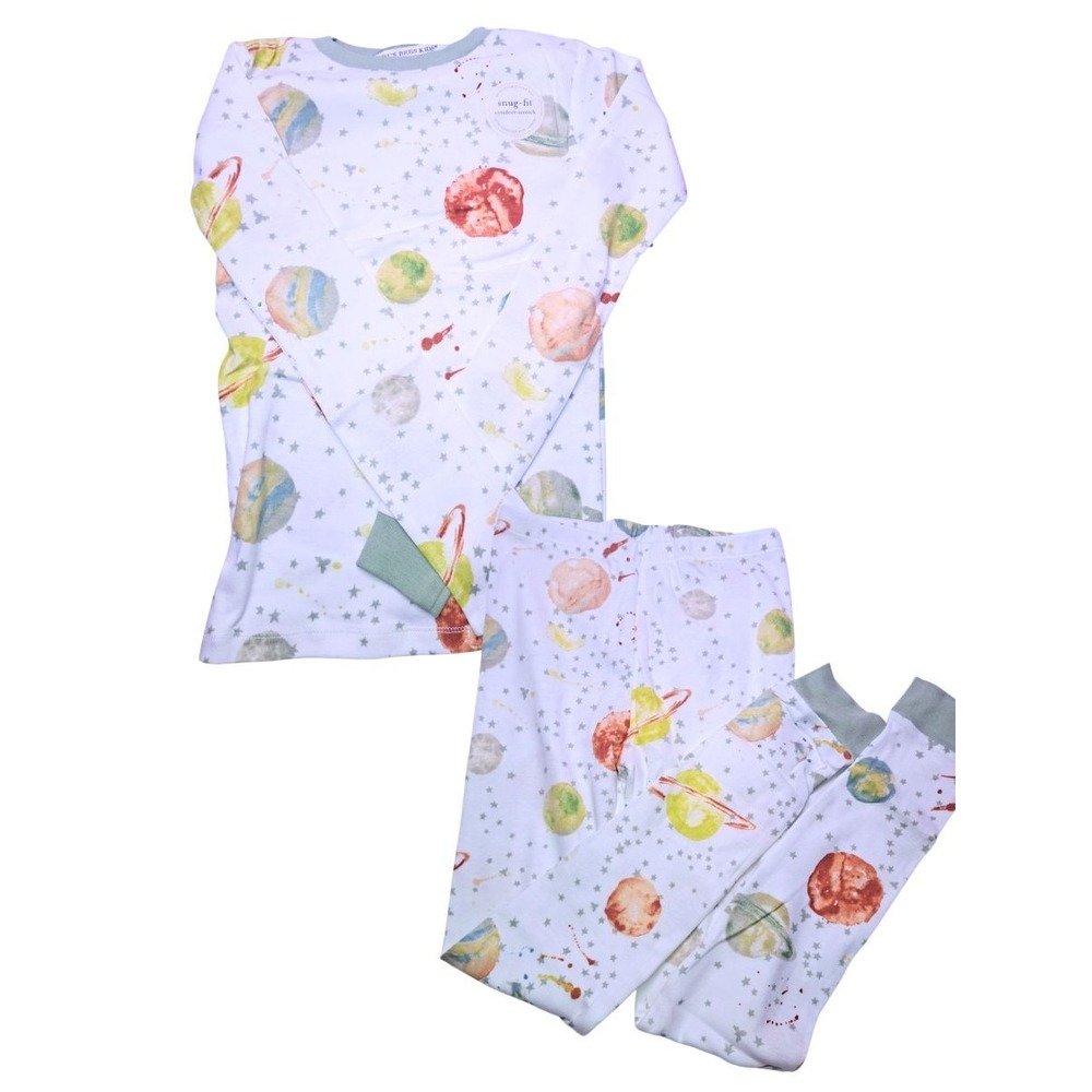 NWT Burt's Bees Kids Solar System Organic Cotton Pajama Set Planets 4T